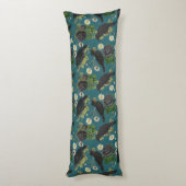 Goth Crows & Black Rose Tief Aquamarines Muster Seitenschläferkissen (Rückseite (Vertikal))