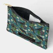 Goth Crows & Black Rose Tief Aquamarines Muster Zubehörtasche (Offen)