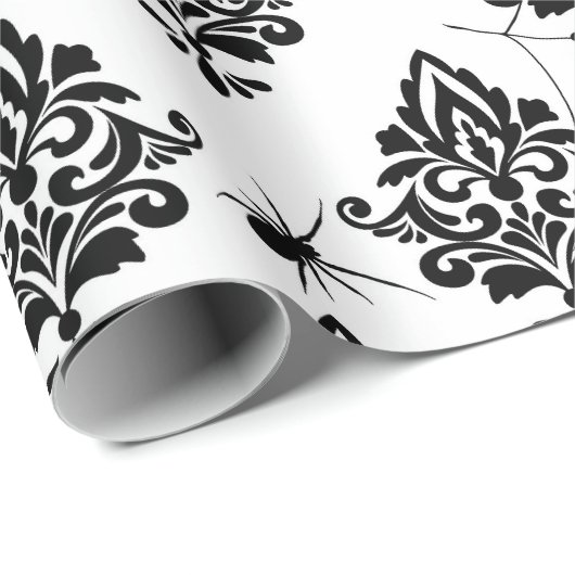 Goth Damask Creepy Spiders Cobnetzween Geschenkpapier (Rolleneckpunkt)
