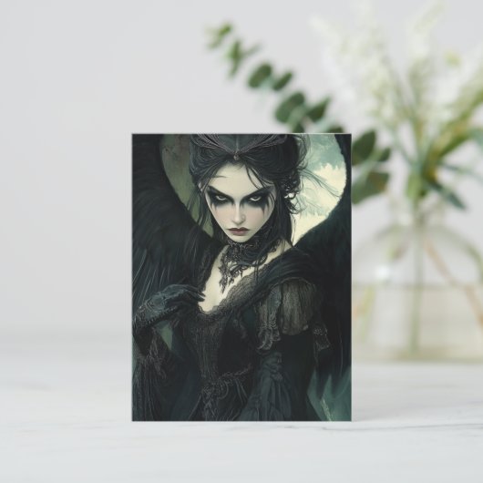 Goth Dark Angel Fantasy Postkarte (Stehend Vorderseite)