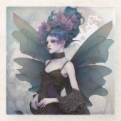 Goth Dark Fairy Girl Fantasy Art Glasuntersetzer (Vorderseite)