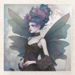 Goth Dark Fairy Girl Fantasy Art Glasuntersetzer