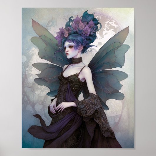 Goth Dark Fairy Girl Fantasy Art Poster (Vorne)