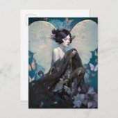 Goth Dark Fairy Girl Fantasy Art Postkarte (Vorne/Hinten)