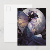 Goth Dark Fairy Girl Fantasy Art Postkarte (Vorne/Hinten)