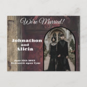 Goth Dark Moody Wedding Ankündigungspostkarte (Vorderseite)