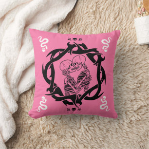 Goth Dark Pink Romantic Lovers Geschenk Kissen