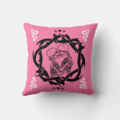 Goth Dark Pink Romantic Lovers Geschenk Kissen (Rückseite)
