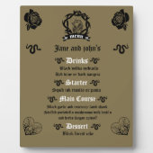 Goth Dark Romance Hochzeitsmenü Fotoplatte (Vorderseite)