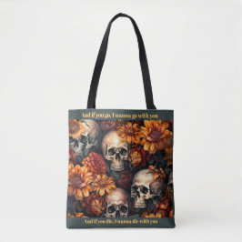 Goth Dark Romance Lonely Day Skulls Tasche