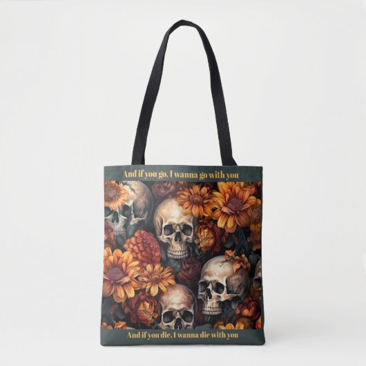 Goth Dark Romance Lonely Day Skulls Tasche (Vorderseite)