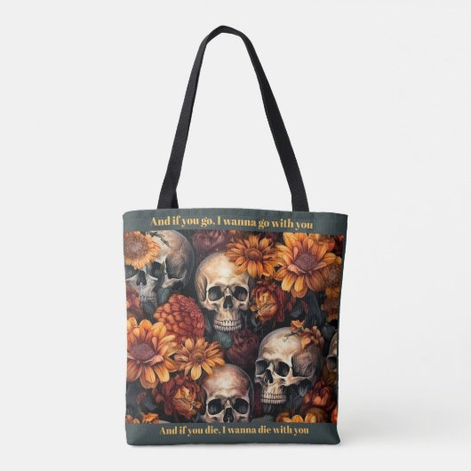 Goth Dark Romance Lonely Day Skulls Tasche (Rückseite)