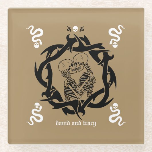 Goth Dark Romantic Lovers Gift Glasuntersetzer (Vorderseite)