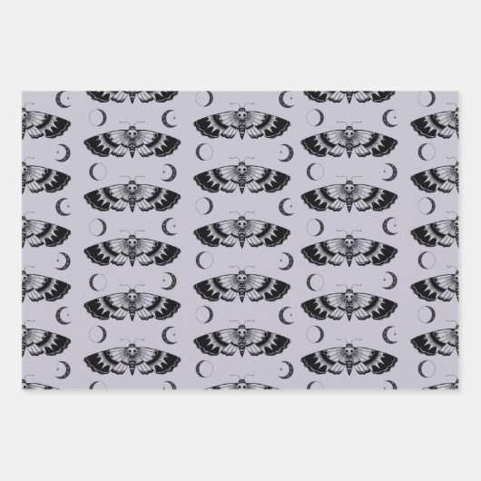 Goth Death's Head Falkmoth Geschenkpapier Set (Vorderseite 3)