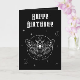 Goth Deaths Head Hawk Moth Birthday Card Karte