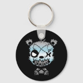 Goth Demiboy Pride Flag gefärbter Bär Schlüsselanhänger (Vorderseite)