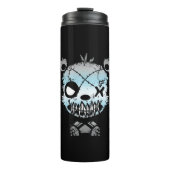 Goth Demiboy Pride Flag gefärbter Bär Thermosbecher (Vorderseite)