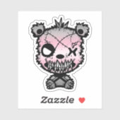 Goth Demigirl Pride Flag farbiger Bär Aufkleber (Blatt)