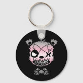 Goth Demigirl Pride Flag farbiger Bär Schlüsselanhänger (Vorderseite)