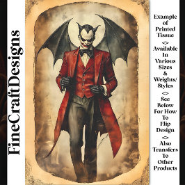 Goth Devil Vampire Sinister Makeup BB3 Decoupage Seidenpapier