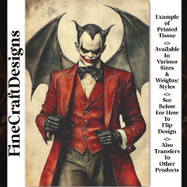 Goth Devil Vampire Sinister Makeup BB4 Decoupage Seidenpapier