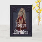 Goth Devil Woman 3 Happy Birthday Card Karte (Gelbe Blume)