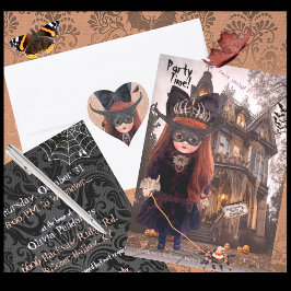 Goth Doll Halloween-Party Einladung