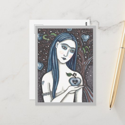 GOTH EVE, DUNKELSEITE VON EDEN, APPLE & SERPENT POSTKARTE (Vorderseite/Rückseite Beispiel)