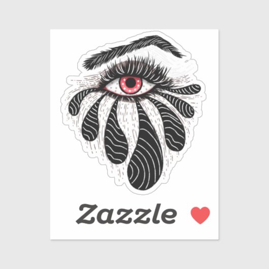 Goth Eye Ink Zeichnend Tattoo Art Aufkleber (Blatt)