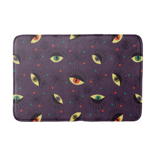 Goth Eyes Witchy Lila Pattern Occult Badematte