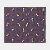 Goth Eyes Witchy Lila Pattern Occult Fleecedecke (Vorderseite (Horizontal))