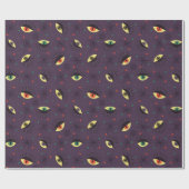 Goth Eyes Witchy Lila Pattern Occult Geschenkpapier (Flach)