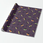 Goth Eyes Witchy Lila Pattern Occult Geschenkpapier (Ungerollt)