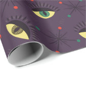 Goth Eyes Witchy Lila Pattern Occult Geschenkpapier (Rolleneckpunkt)