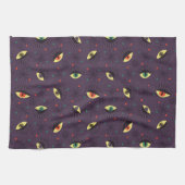 Goth Eyes Witchy Lila Pattern Occult Geschirrtuch (Horizontal)