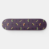 Goth Eyes Witchy Lila Pattern Occult Skateboard (Horizontal)
