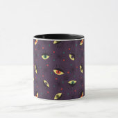 Goth Eyes Witchy Lila Pattern Occult Tasse (Zentrum)