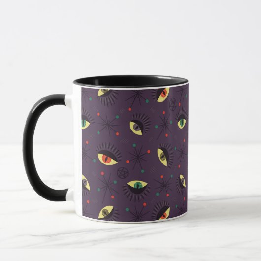 Goth Eyes Witchy Lila Pattern Occult Tasse (Links)