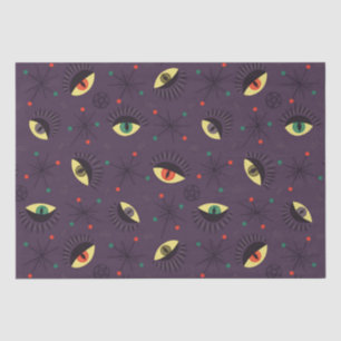 Goth Eyes Witchy Pattern - Okkultistische Lila Mys Seidenpapier