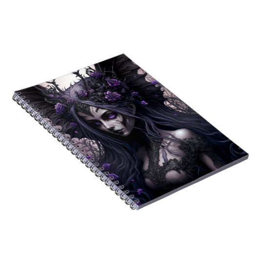 Goth Fairy Dark Fantasy Art Notebook Notizblock (Rechte Seite)
