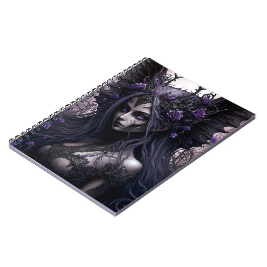Goth Fairy Dark Fantasy Art Notebook Notizblock (Linke Seite)