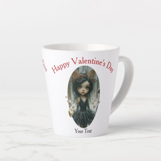 Goth Fairy Tasse mit Gold Heart Locket Cup (Rechte Ecke)