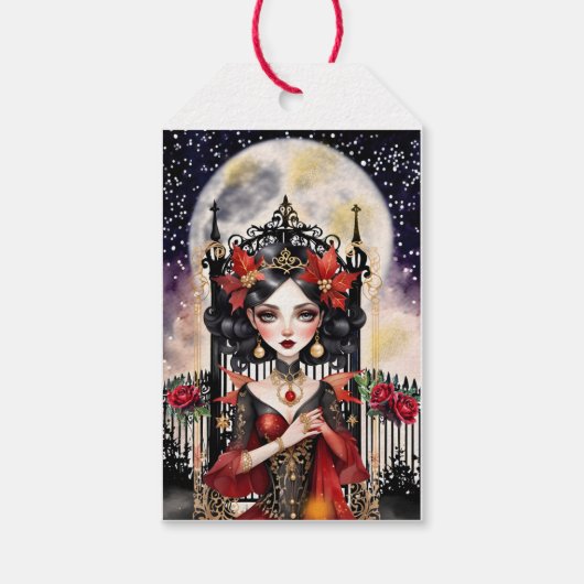 Goth Fairy Weihnachtsgeschenk-Tag Geschenkanhänger (Rückseite)