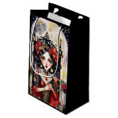 Goth Fairy Weihnachtsgeschenktasche Kleine Geschenktüte (Rückseite Schrägansicht)