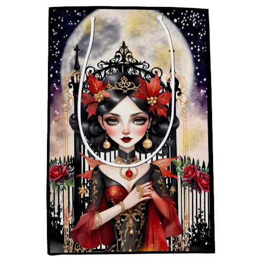 Goth Fairy Weihnachtsgeschenktasche Mittlere Geschenktüte (Vorderseite)