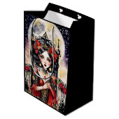 Goth Fairy Weihnachtsgeschenktasche Mittlere Geschenktüte (Rückseite Schrägansicht)