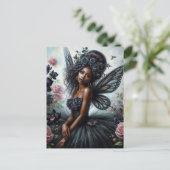 Goth Fairy With Dark Skin Postkarte (Stehend Vorderseite)