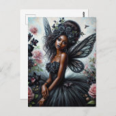Goth Fairy With Dark Skin Postkarte (Vorne/Hinten)