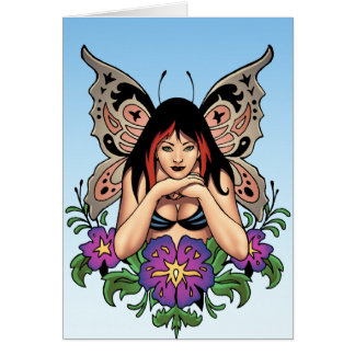 Goth Fee mit Blumen, Schmetterlings-Flügel durch