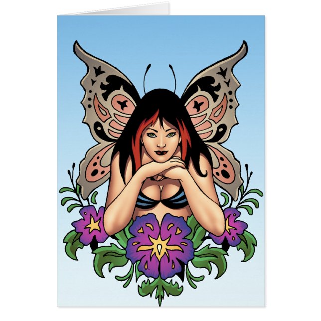 Goth Fee mit Blumen, Schmetterlings-Flügel durch (Vorne)